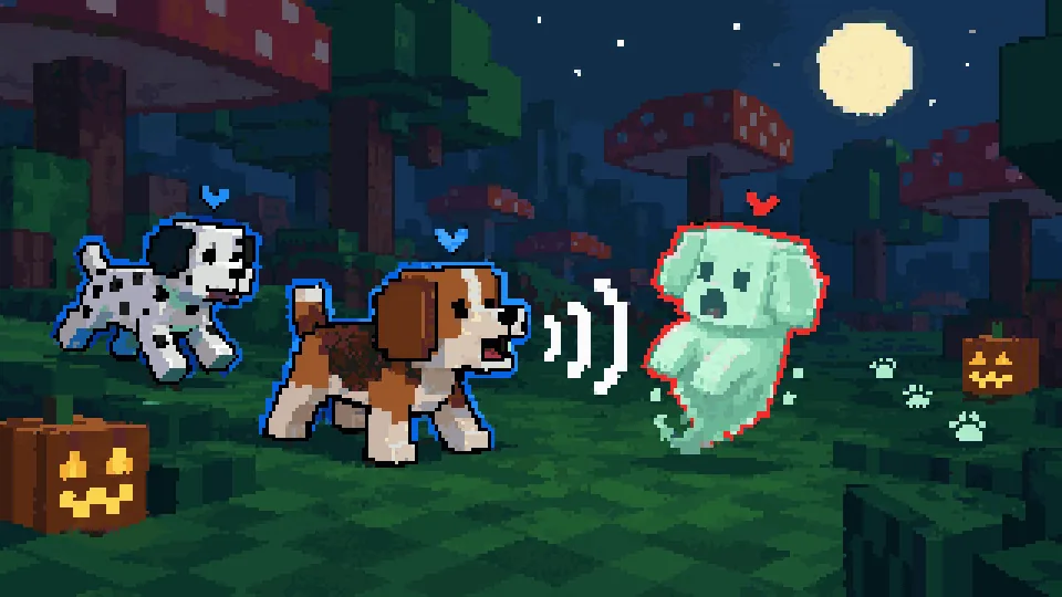 GHOST HUNT: a ghost tagger chases two runner dogs at night